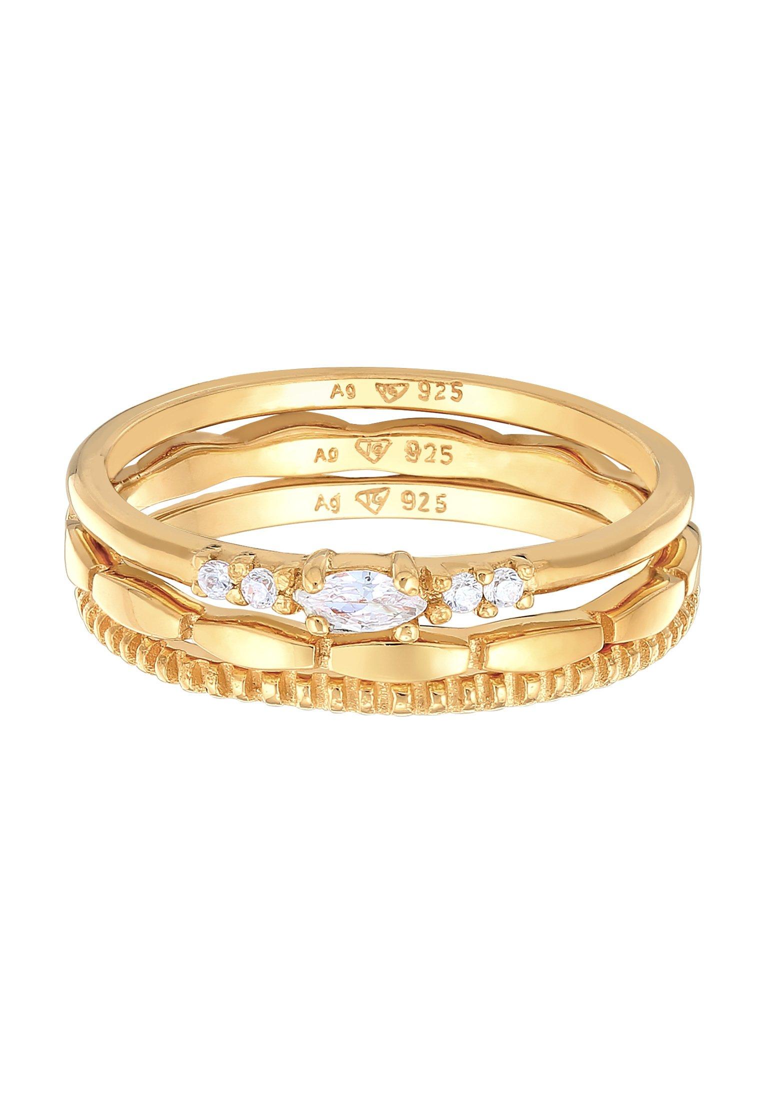 Elli  Bague Femmes Pile Marquise Basique Set Avec Cristaux De Zirconium 