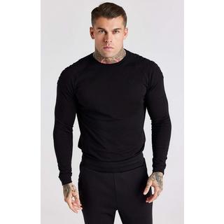 Sik Silk  Langarmshirt Black Panel Muscle Fit T-Shirt 