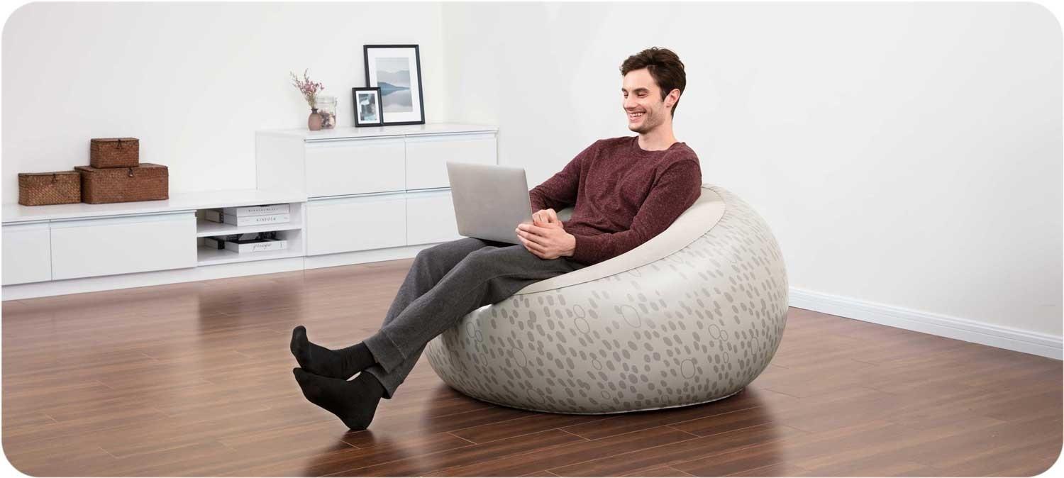 B2X Pouf gonflable gris Bestway 75052  