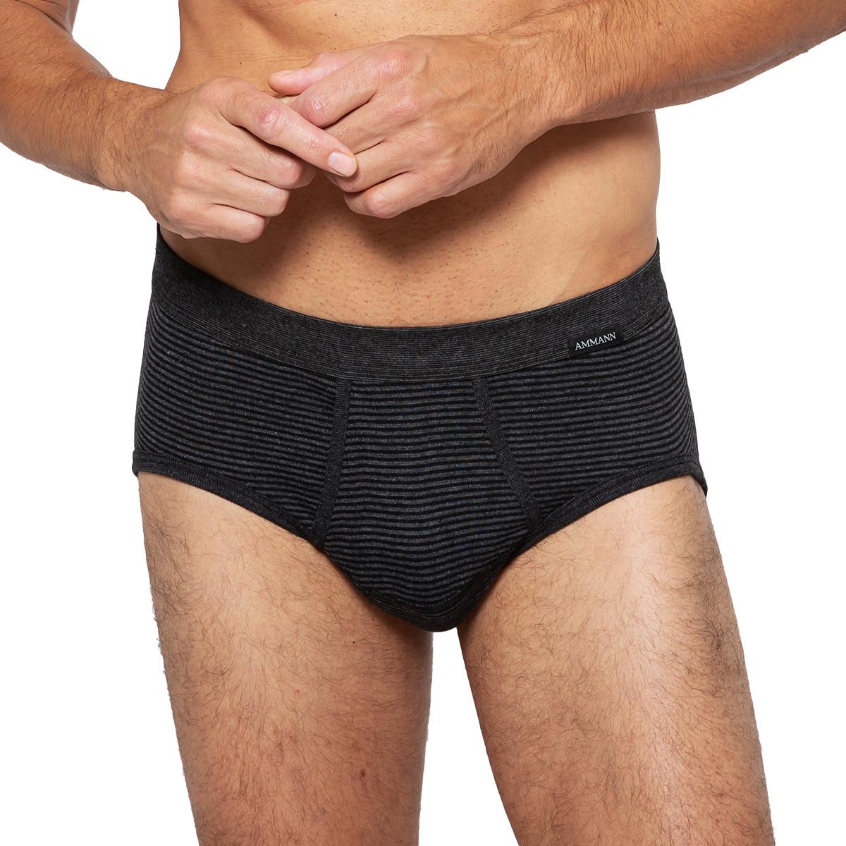 Ammann 3er Pack Feinripp Slips mit Eingriff  