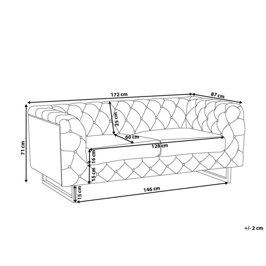 Beliani 2 Sitzer Sofa aus Stoff  VISSLAND  