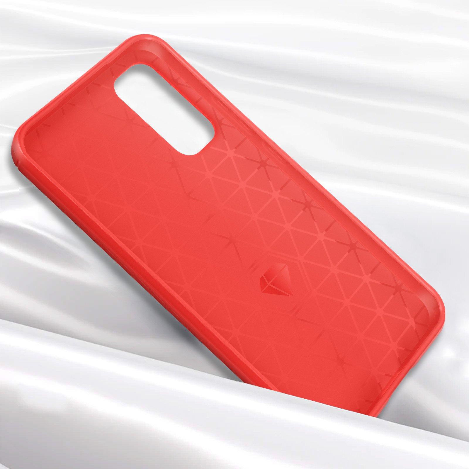 Avizar  Coque Carbone Galaxy A34 5G Rouge 