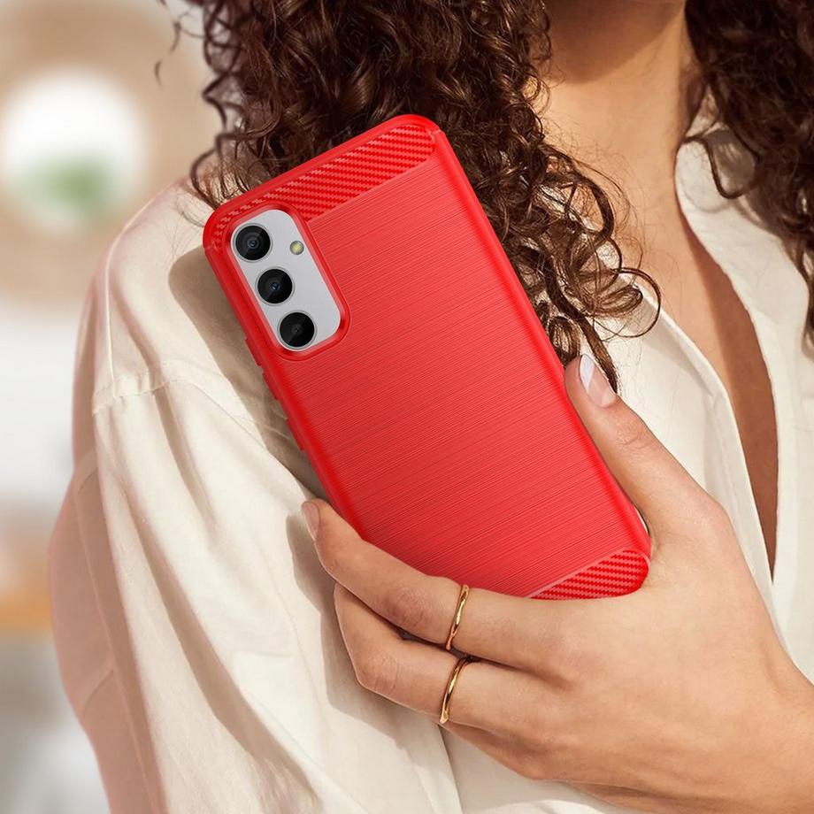 Avizar  Cover Samsung A34 5G carbonio rossa 
