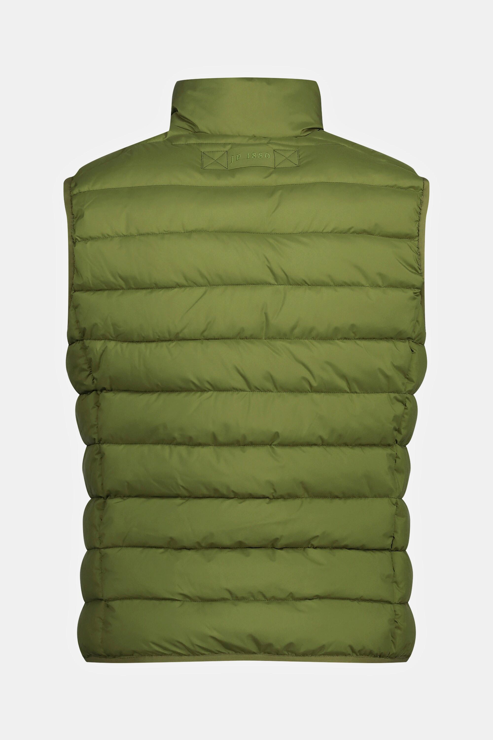 JP1880  Gilet matelassé, collection Outdoor. Col montant et fermeture zippée vert kaki 