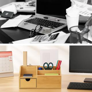 Northix Cassetto portaoggetti da scrivania in bambù  