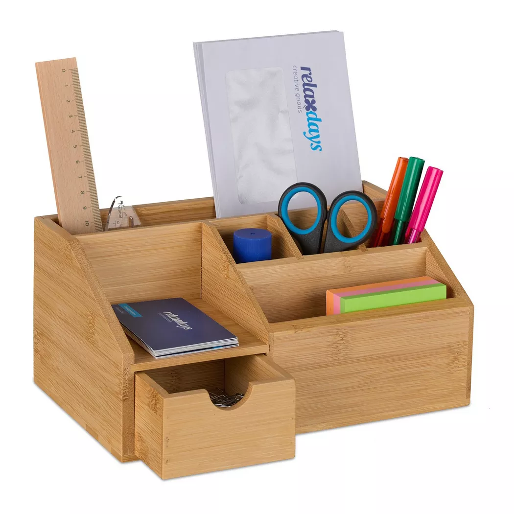Northix - Bambus-Schreibtisch-Organizer-Schublade, One Size