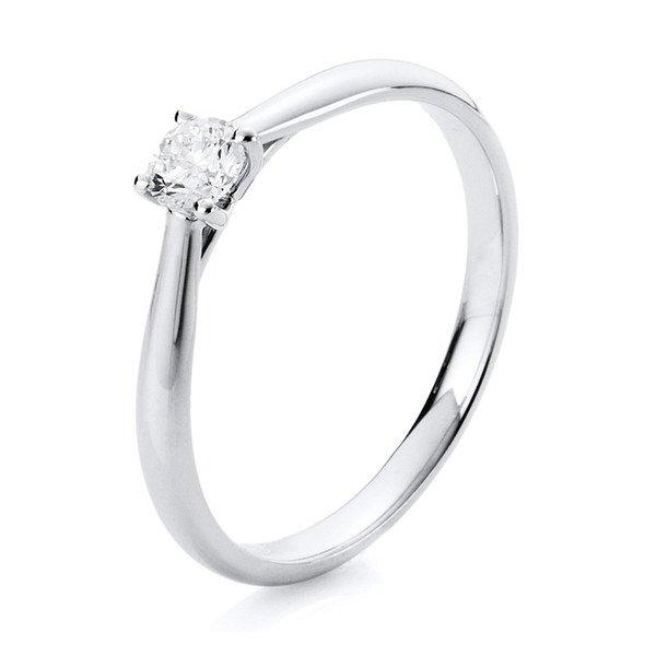 MUAU Schmuck  Bague solitaire or blanc 750/18K diamant 0,25ct. 
