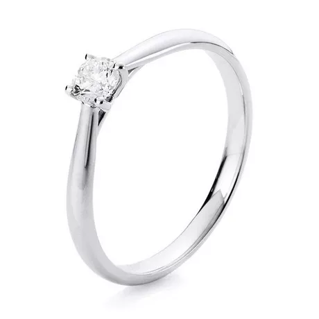 MUAU Schmuck  Bague solitaire or blanc 750/18K diamant 0,25ct. 