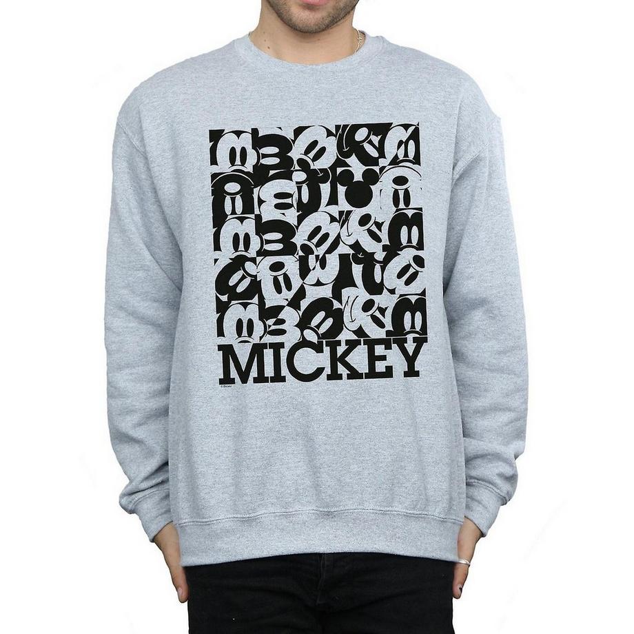 Disney Mickey Mouse Gesichter Karomuster Sweatshirt  