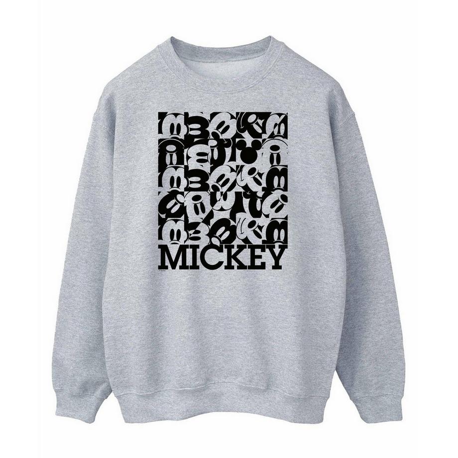 Disney Mickey Mouse Gesichter Karomuster Sweatshirt  