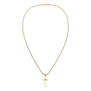 Kuzzoi  Collier Herren Kreuz Flach Kordelkette 925 Silber 