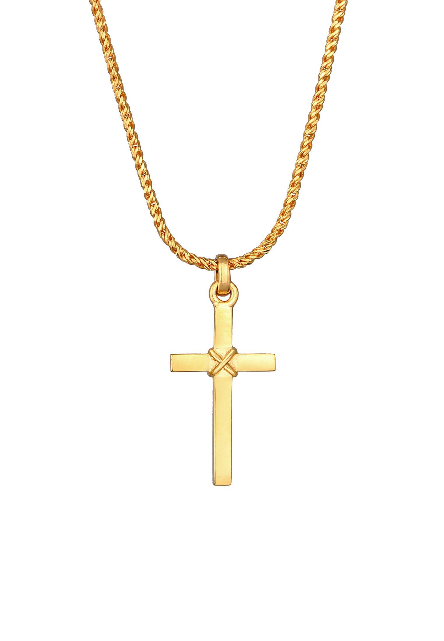 Kreuz Kuzzoi Halskette 925 MANOR | kaufen - online Flach Silber Kordelkette