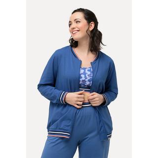 Ulla Popken  Giacca loungewear in stile college con orli a righe 