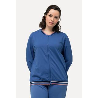 Ulla Popken  Giacca loungewear in stile college con orli a righe 