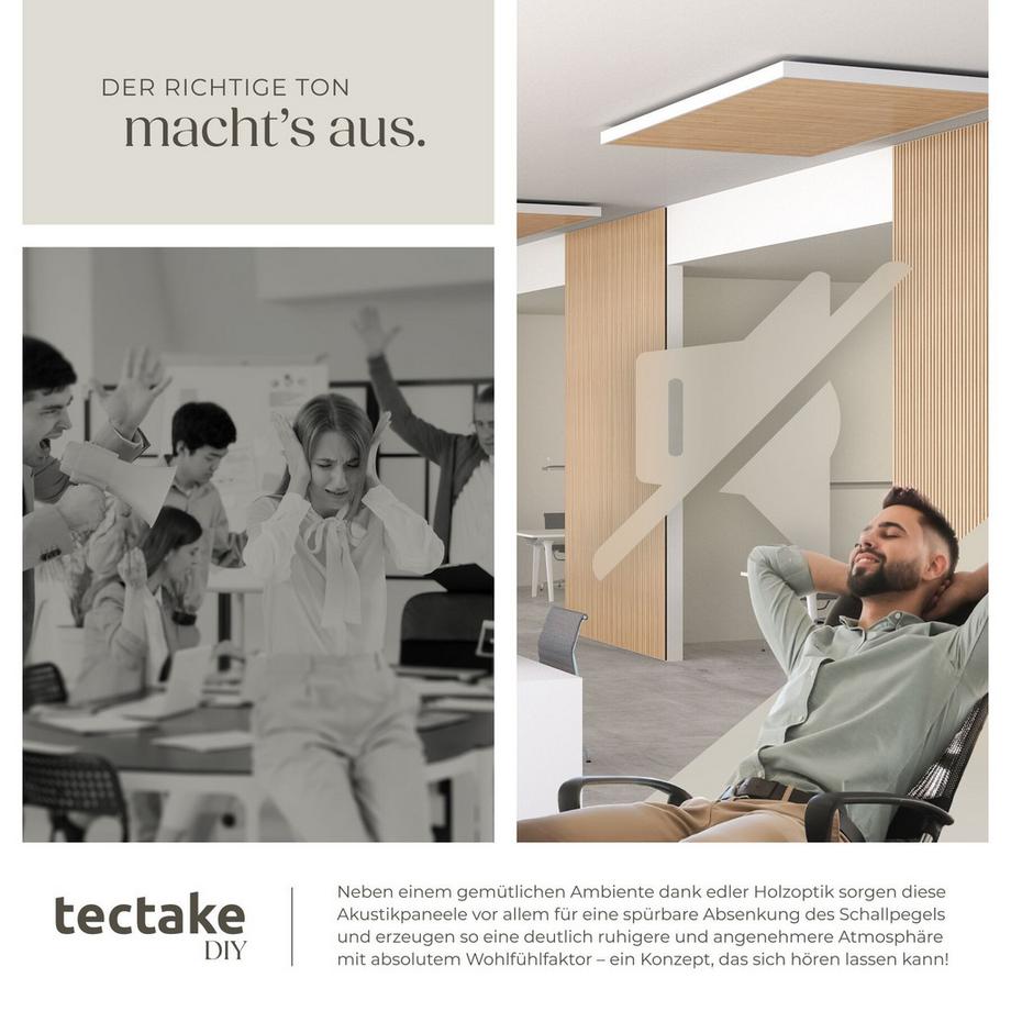 Tectake Panneaux acoustiques SONIC WALL aspect bois en chêne clair  