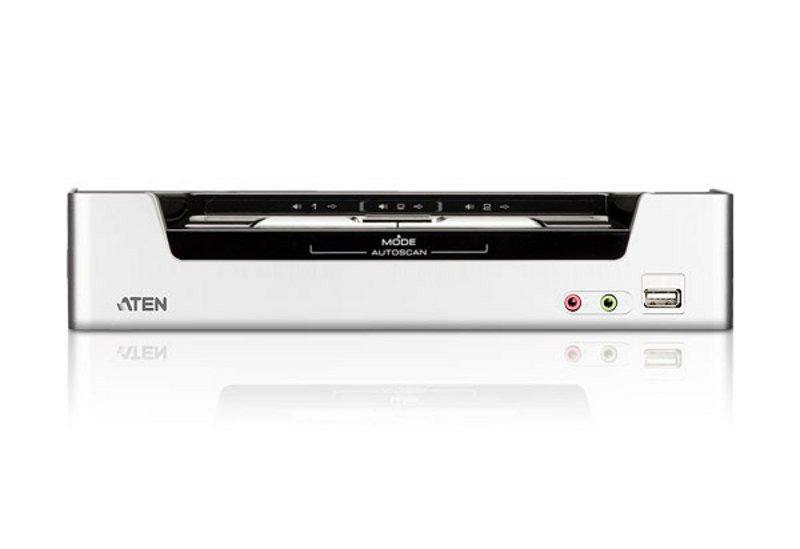 ATEN  2 Port KVM-Switch für USB-Eingabegeräte und HDMI-Grafik mit Tonübertragung und USB 2.0-Hub 
