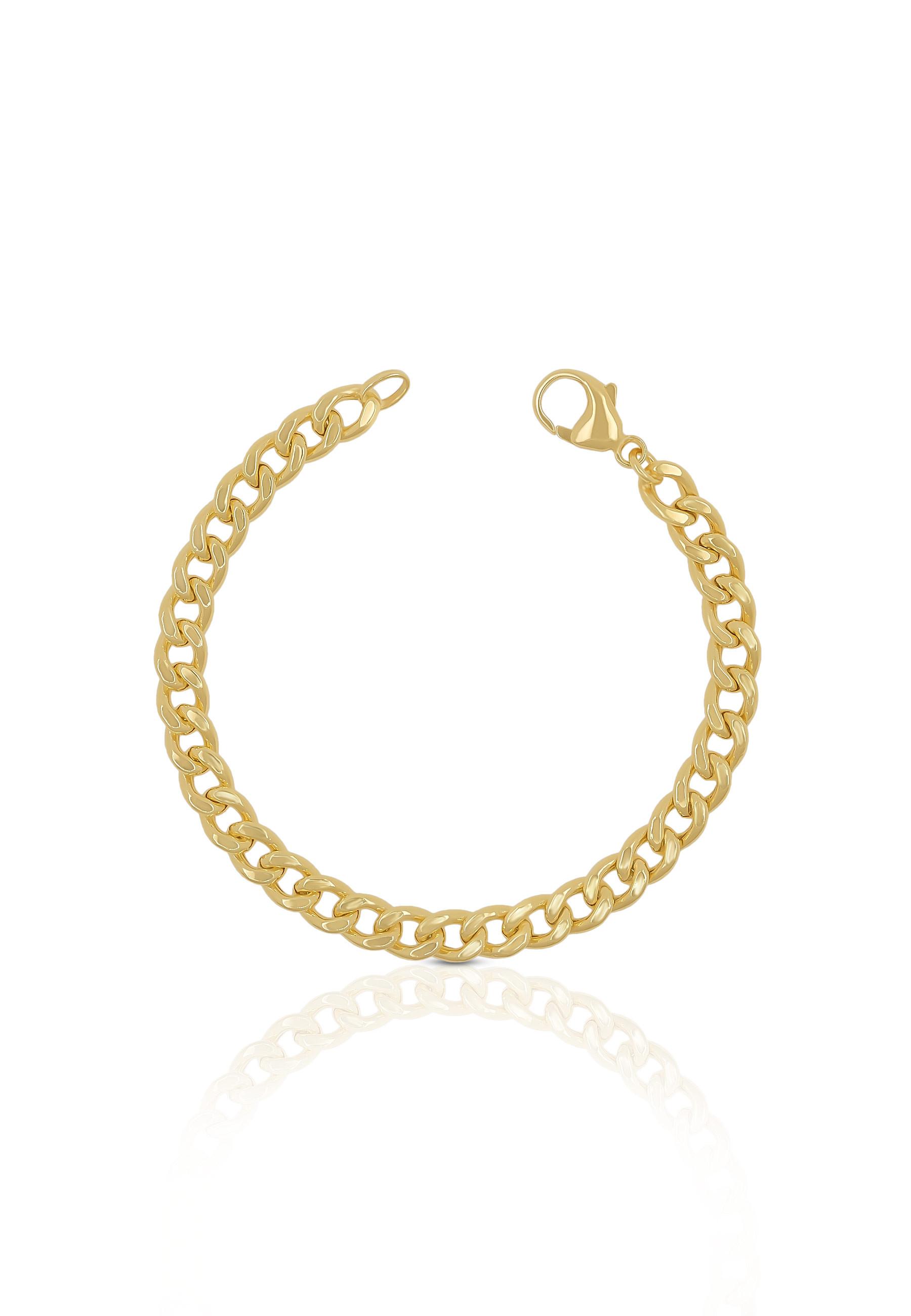 Image of Bracelet Panzer Gelbgold 750, 6mm, 21cm Damen Gelbgold 21cm