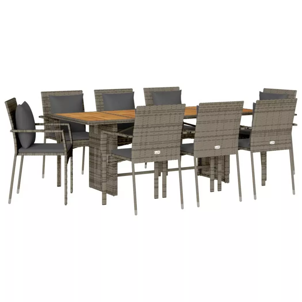 VidaXL - Garten essgruppe poly-rattan, One Size, Grau
