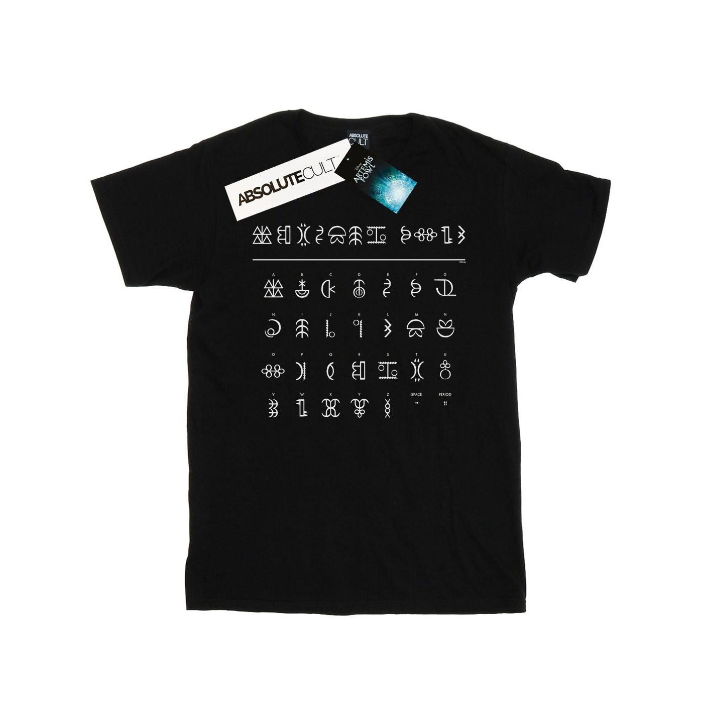 Image of Artemis Fowl Gnommish Alphabet Tshirt Damen Schwarz L