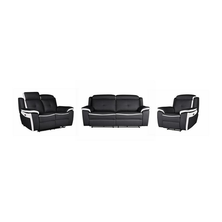 Vente-unique Relaxsofagarnitur Leder elektrisch 3+2+1 ANGELIQUE  