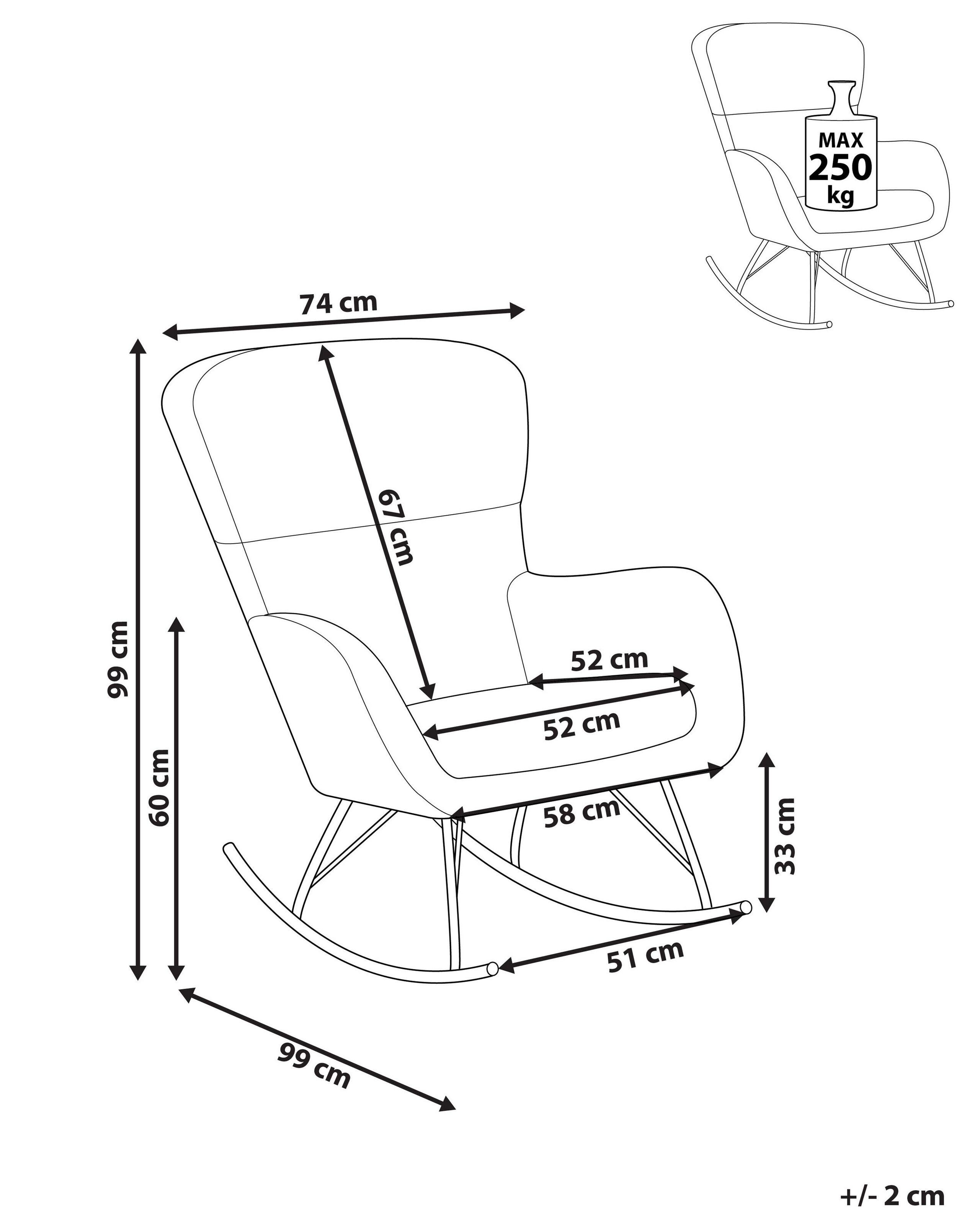 Beliani Poltrona a dondolo en Bouclé Retrò ANASET  