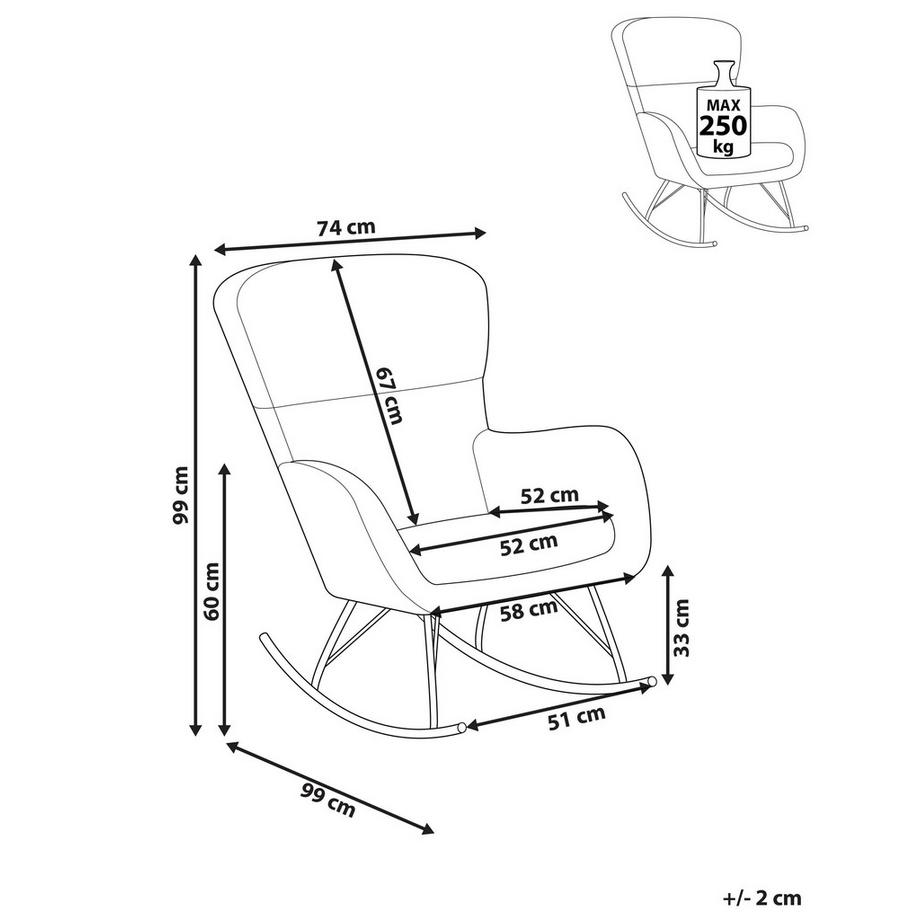 Beliani Fauteuil à bascule en Bouclé  ANASET  