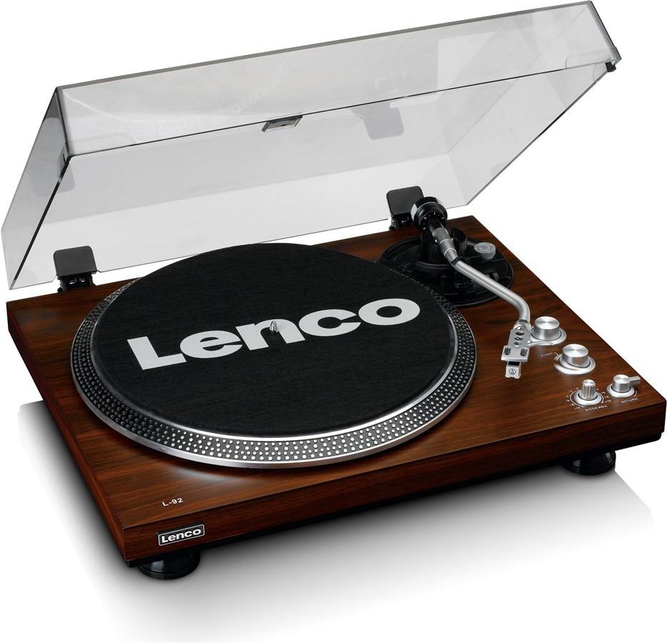 Lenco  L-92, Plattenspieler, Walnuss Riemenantrieb, 33/45 RPM, USB 