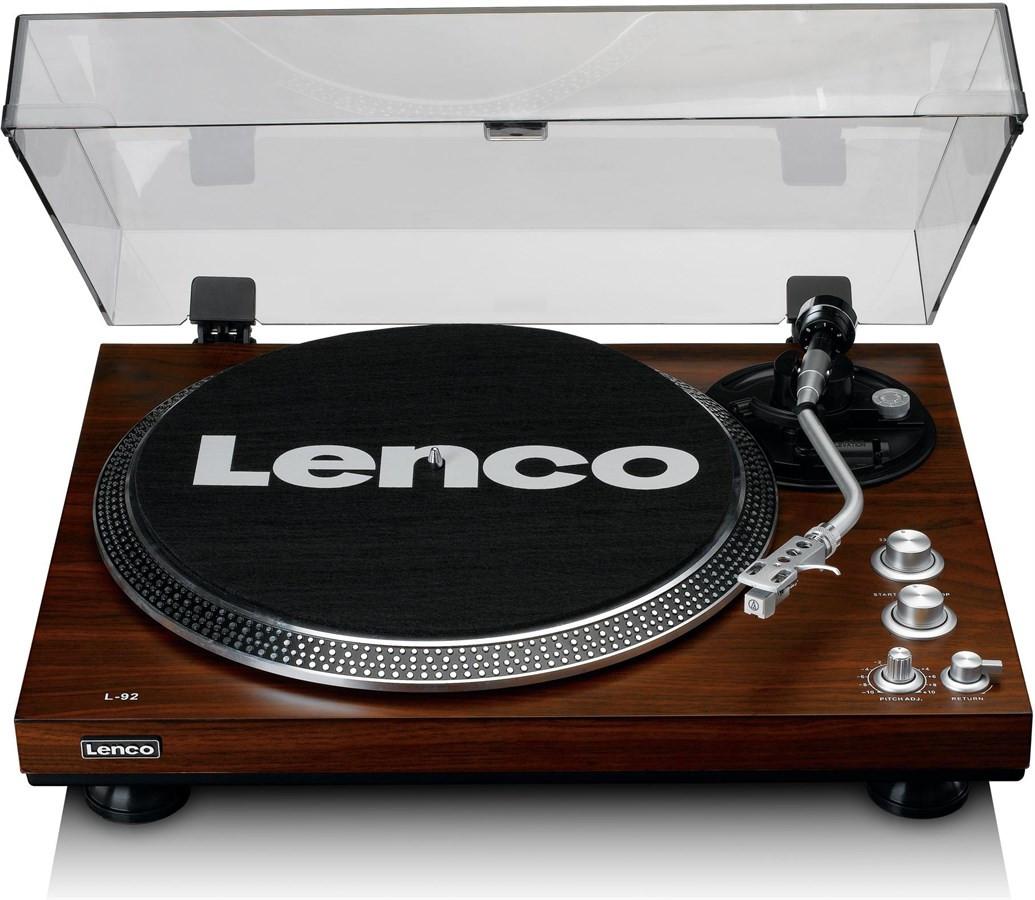 Lenco  L-92, Plattenspieler, Walnuss Riemenantrieb, 33/45 RPM, USB 