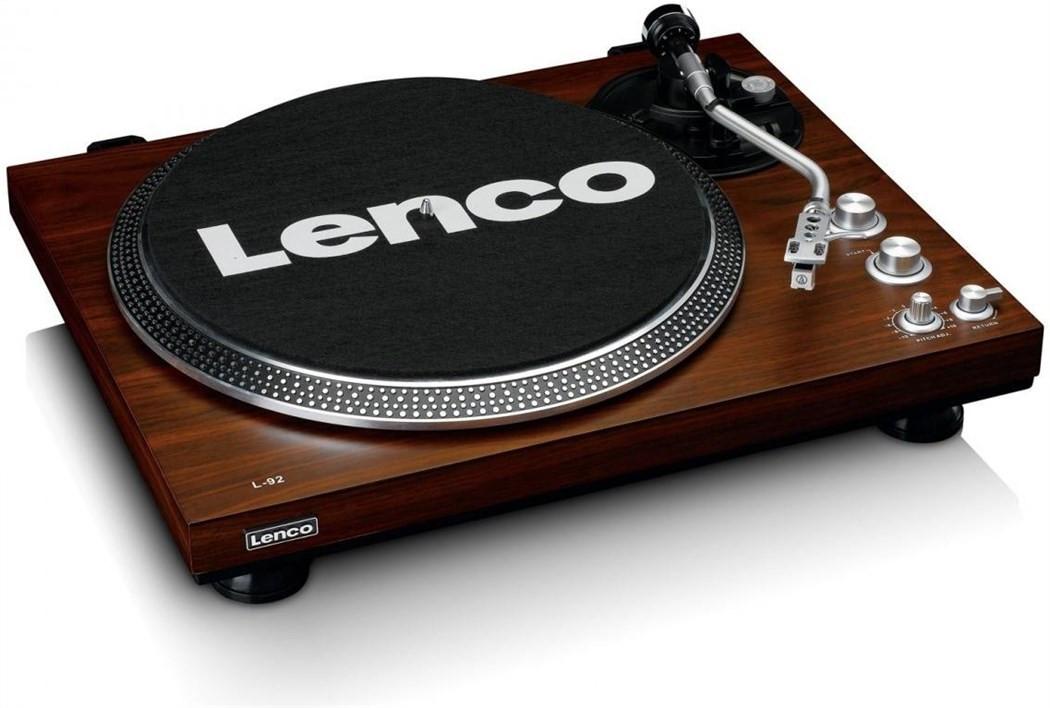Lenco  L-92, Plattenspieler, Walnuss Riemenantrieb, 33/45 RPM, USB 