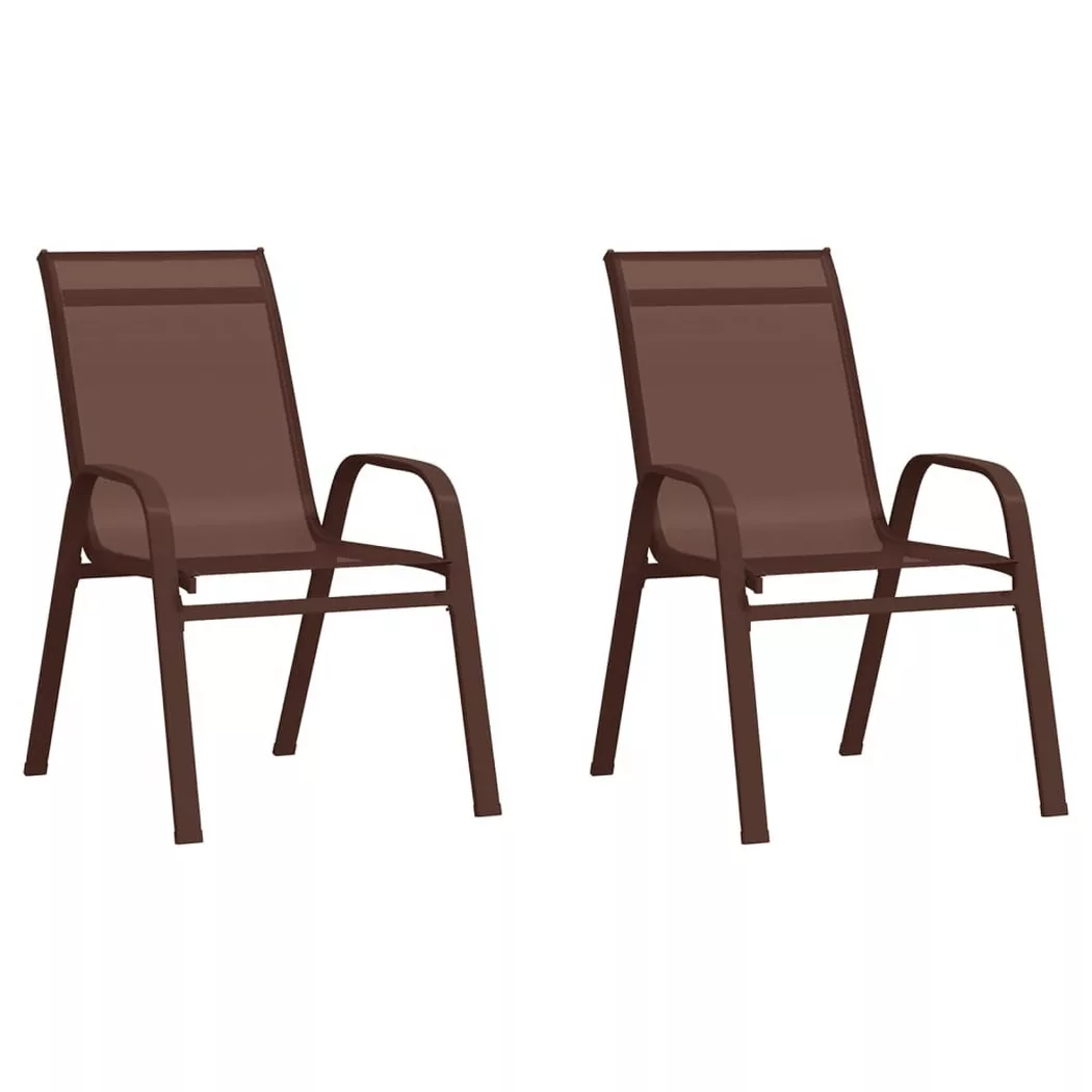 VidaXL - Chaise de jardin empilable tissu, One Size, Marron