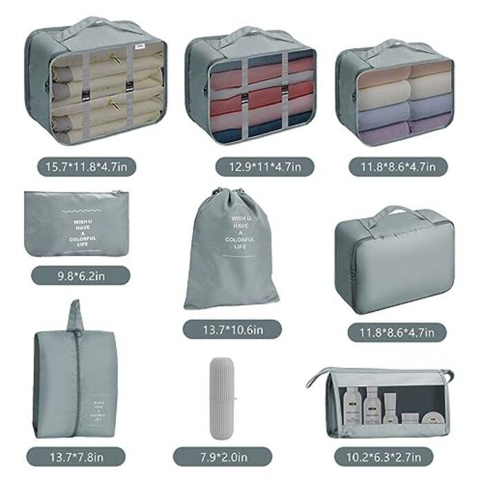 Only-bags.store  Koffer Organizer Set 9 Stück Packing Cubes Set Koffer Organizer Set Packing Cubes 