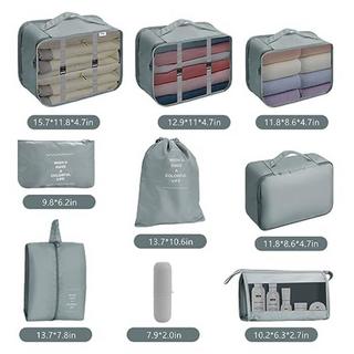 Only-bags.store  Cubes de rangement pour valises, 9 pièces Organisateur de bagages pour sac à dos 