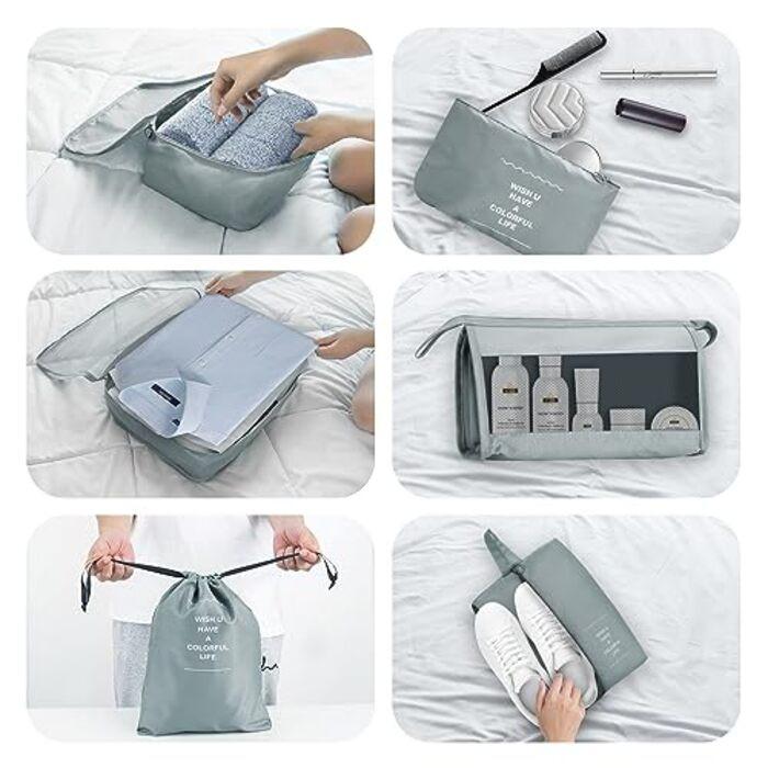 Only-bags.store  Cubes de rangement pour valises, 9 pièces Organisateur de bagages pour sac à dos 