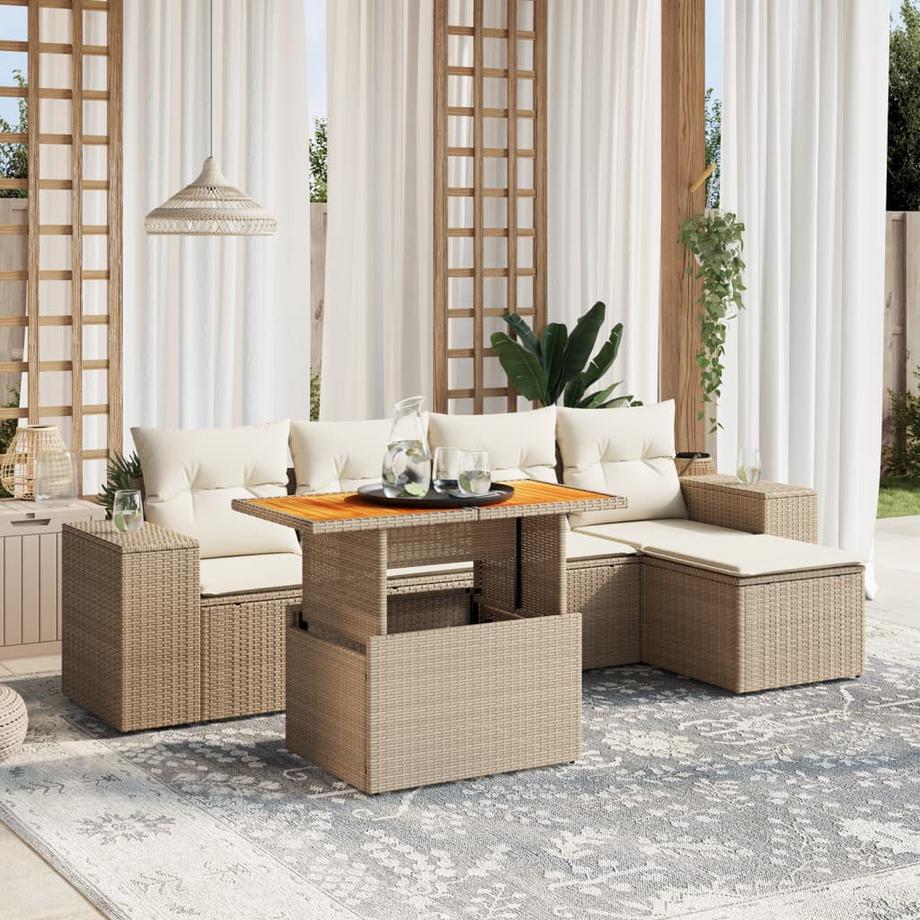 VidaXL set divano da giardino Polirattan  