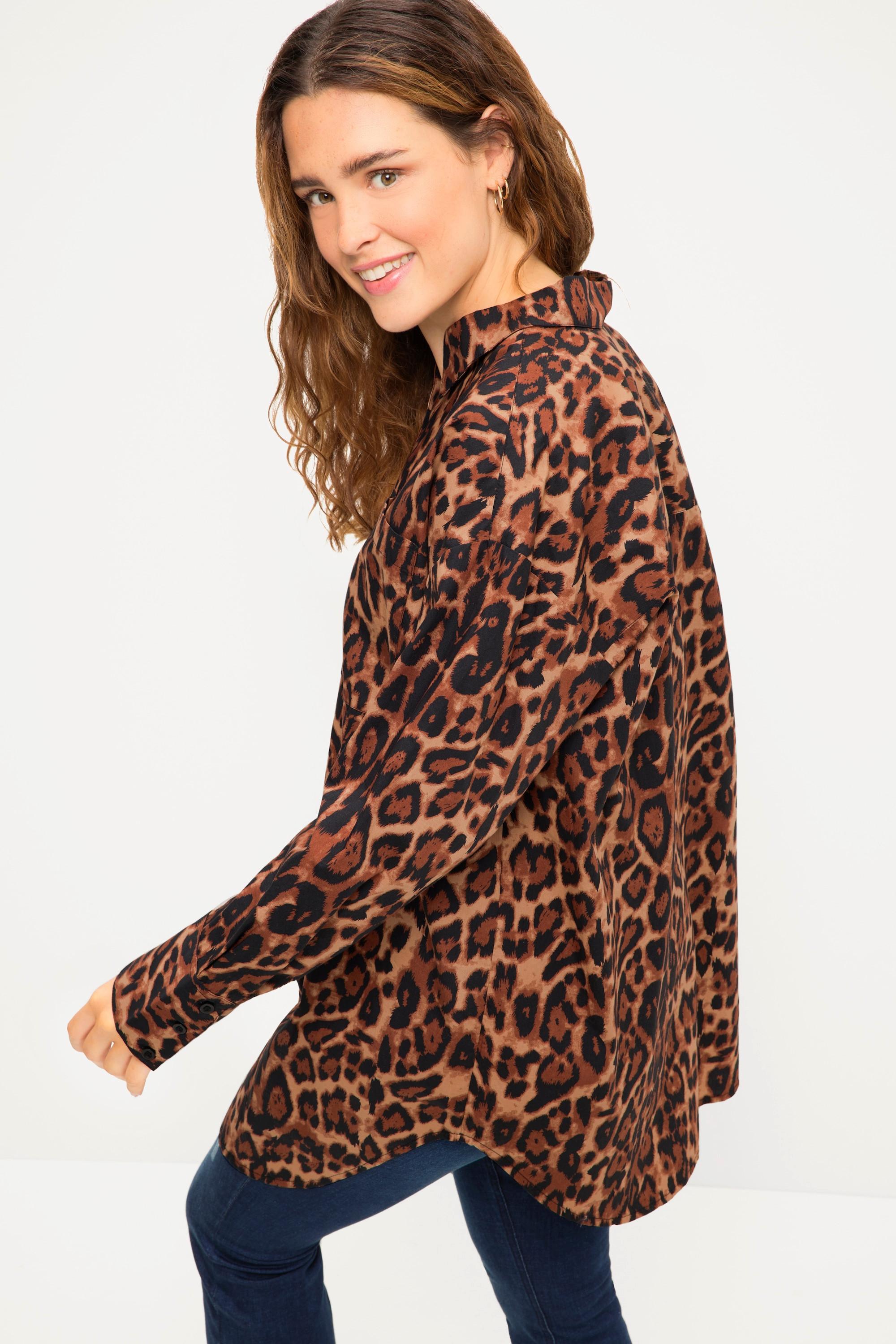 Studio Untold  Camicia dal taglio oversize con design leopardato, collo da camicia e maniche lunghe 