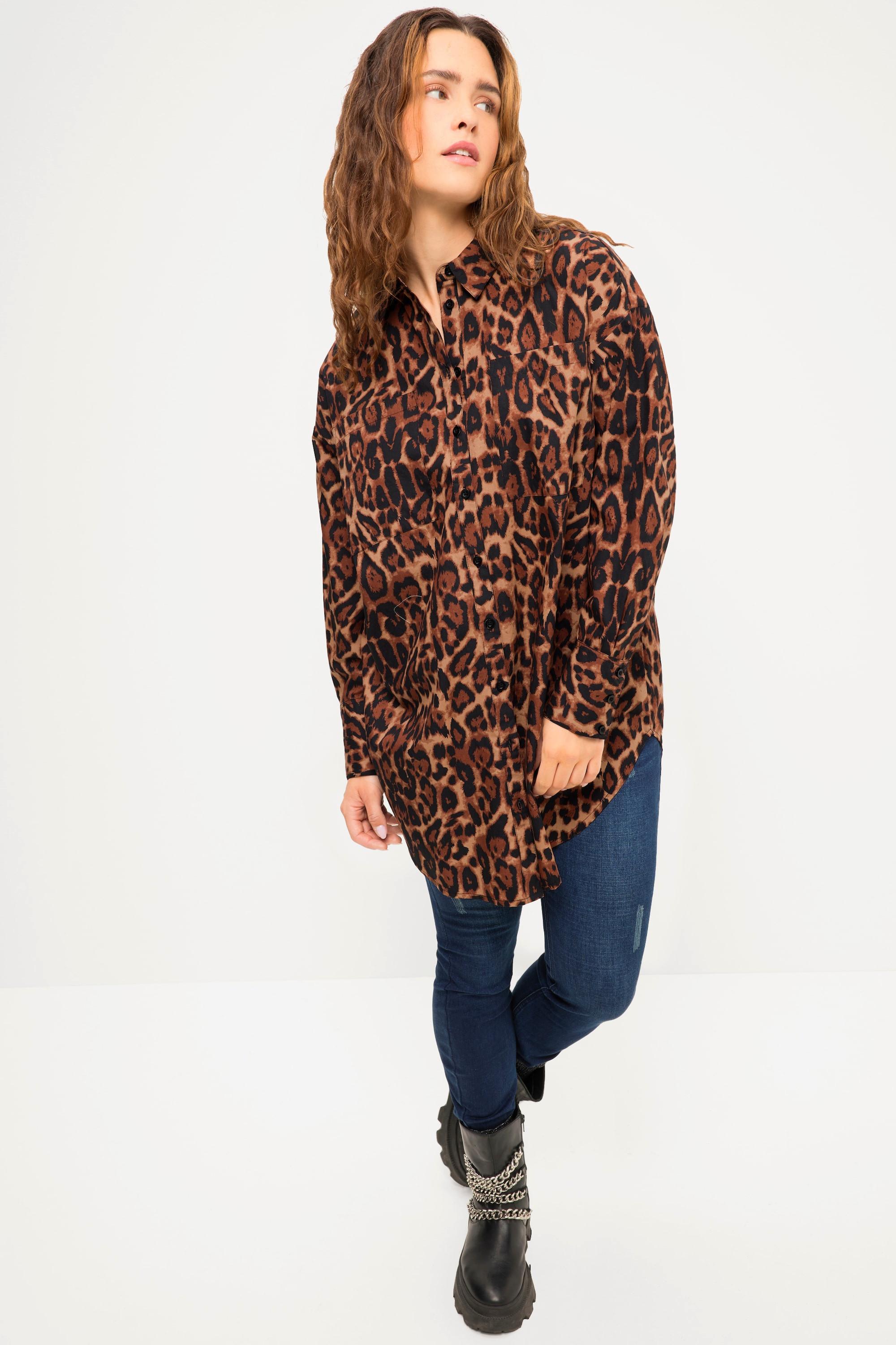 Studio Untold  Camicia dal taglio oversize con design leopardato, collo da camicia e maniche lunghe 