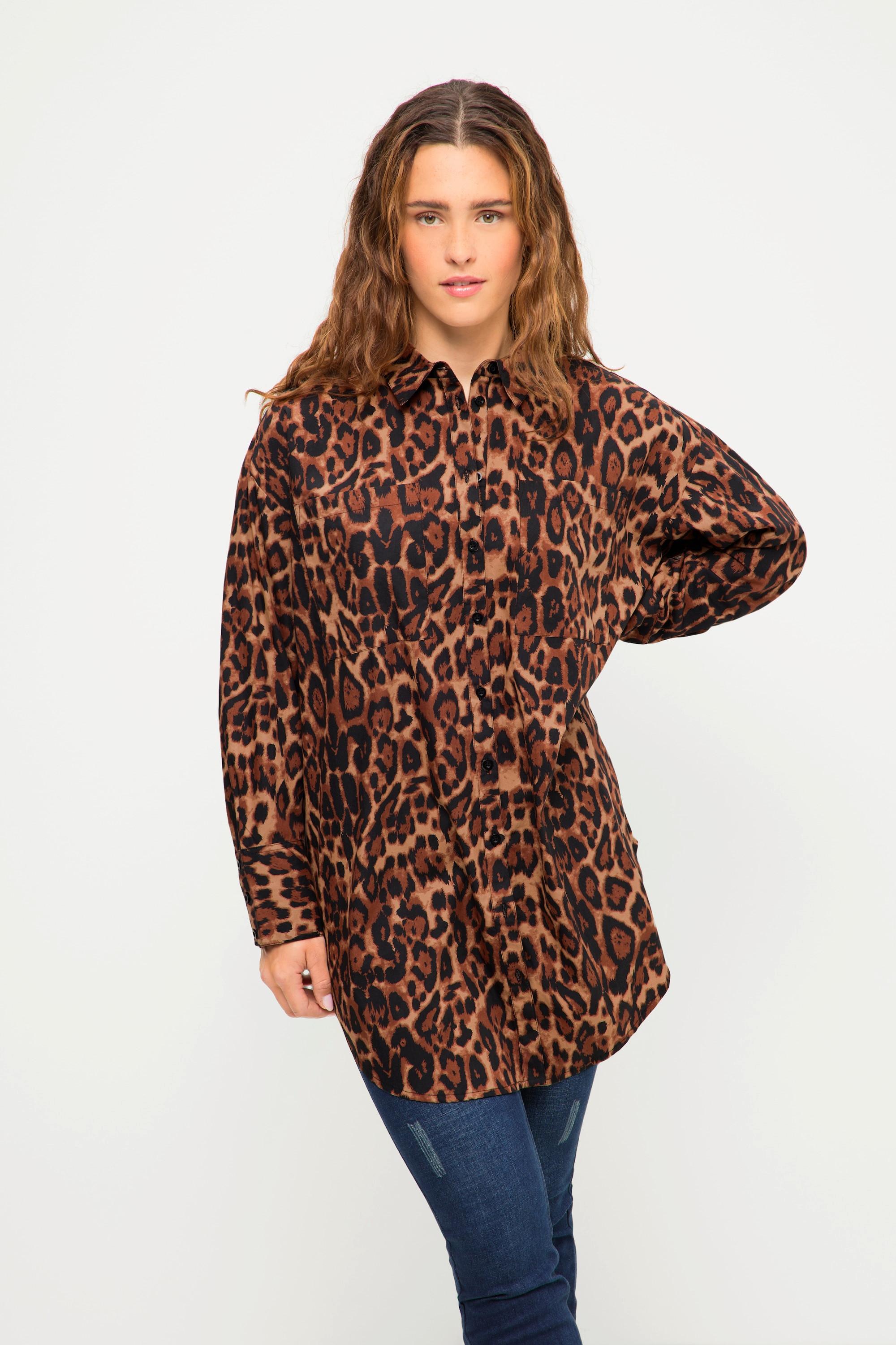 Studio Untold  Camicia dal taglio oversize con design leopardato, collo da camicia e maniche lunghe 