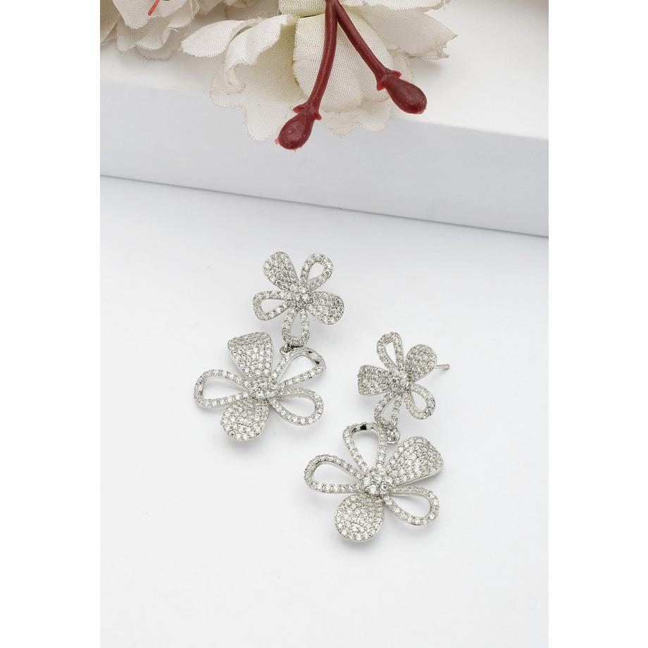 AVANT-GARDE PARIS  Doppelte Florale Tropfenohrringe 