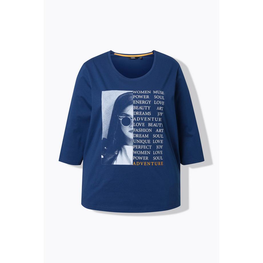 Ulla Popken Maglia Stampa Foto Scollo Rotondo Maniche 3/4  