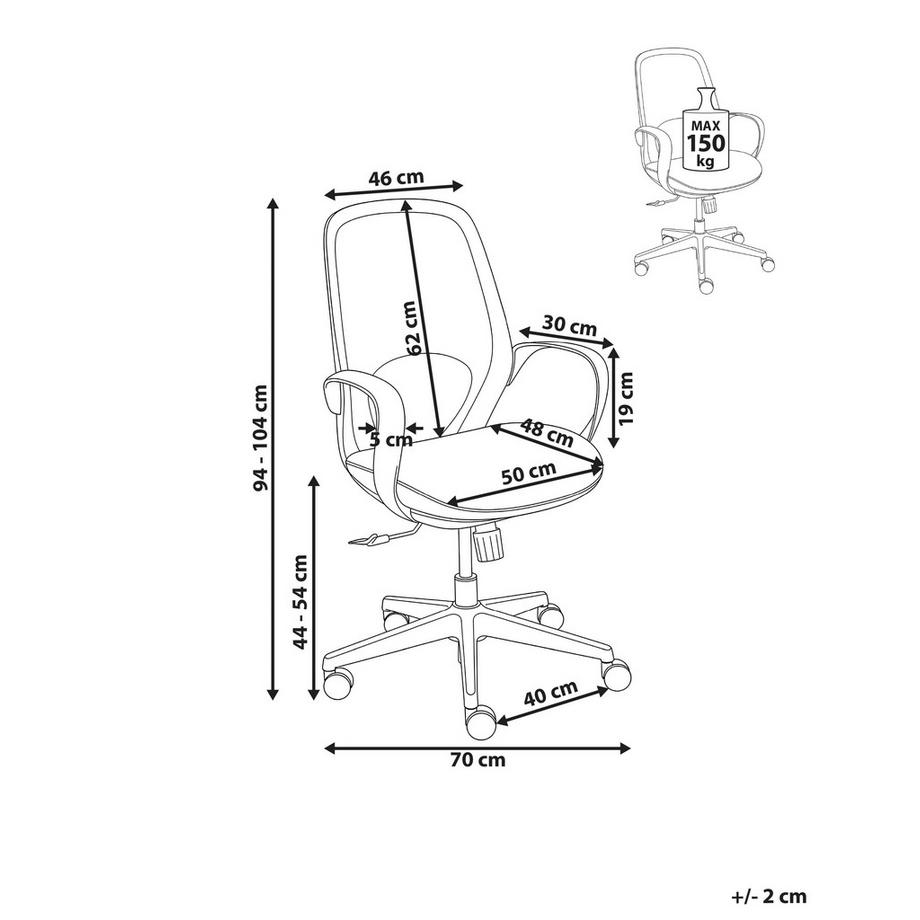 Beliani Chaise de bureau en Tissu maillé Moderne FOAMA  