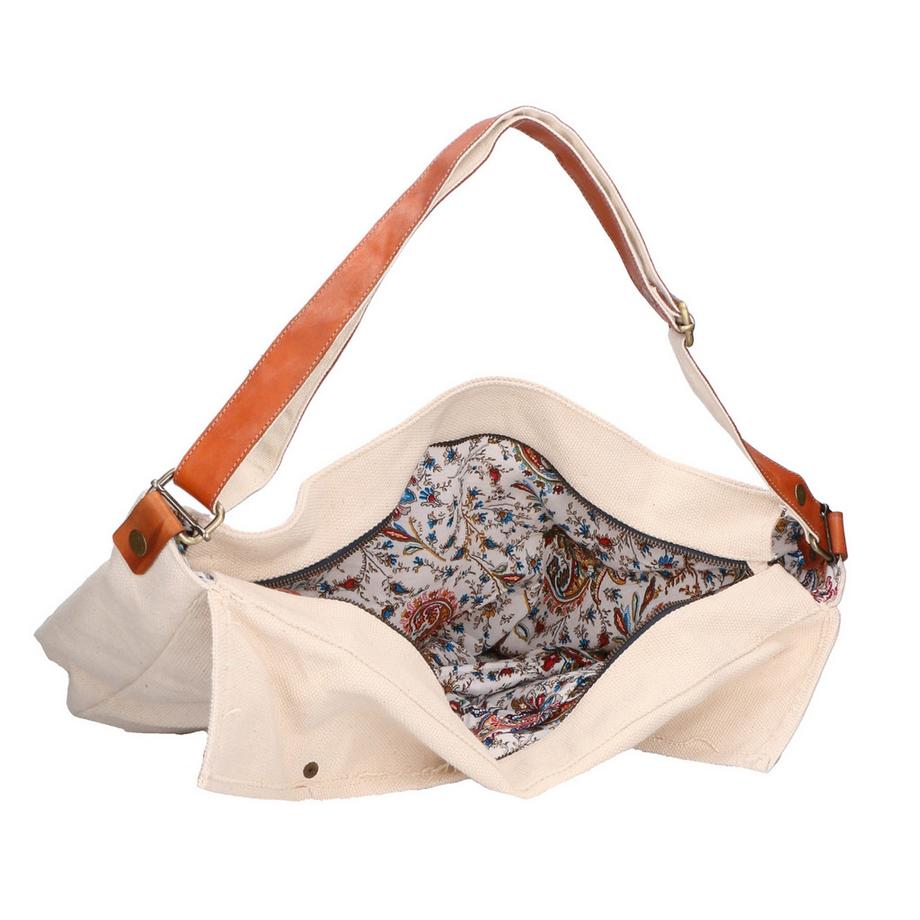 Gave Lux Borsa a Tracolla in Vera Pelle Canvas  