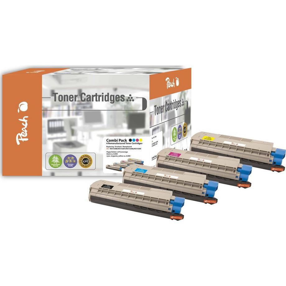 Peach  Spar Pack Tonermodule kompatibel zu OKI 44315308 