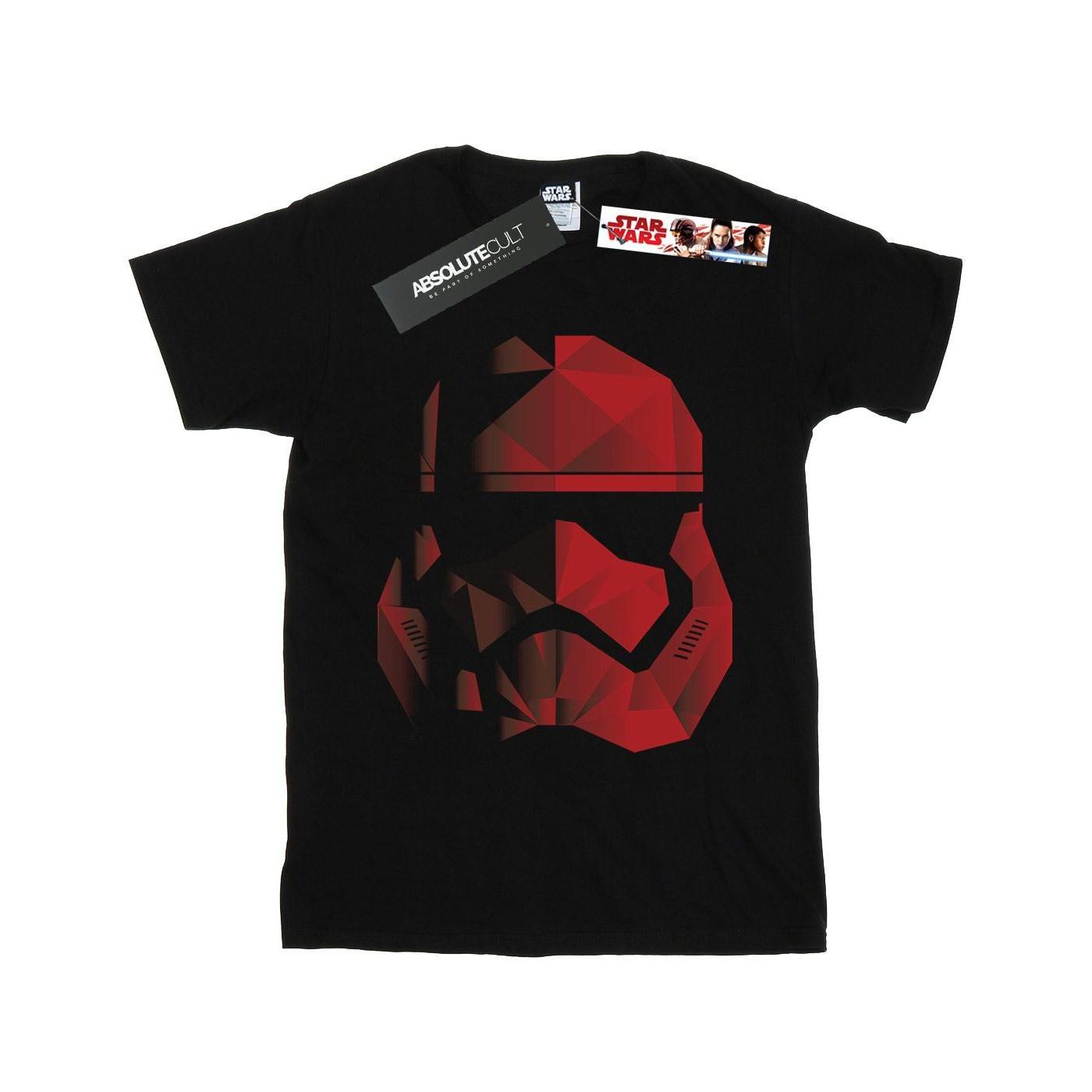 Image of The Last Jedi Stormtrooper Red Cubist Helmet Tshirt Mädchen Schwarz 152-158