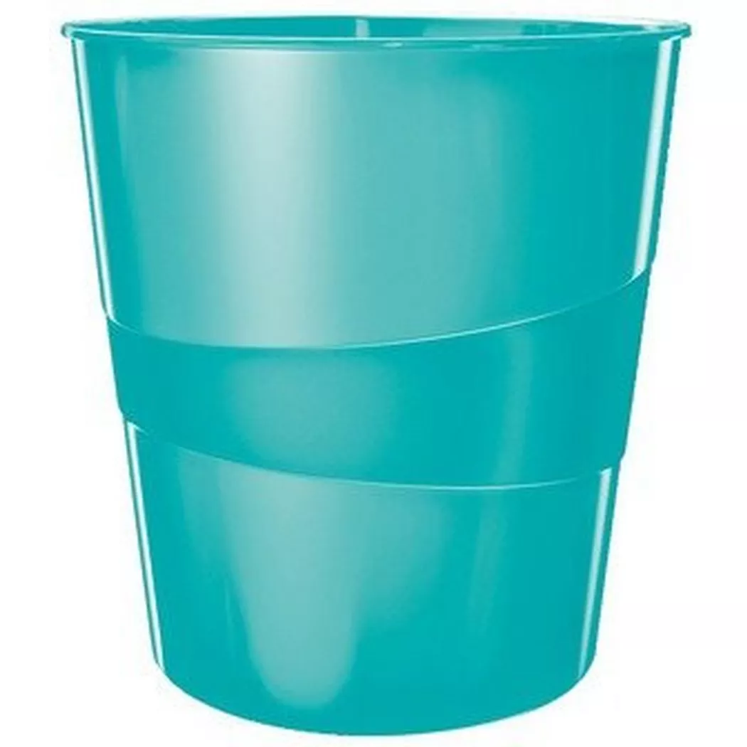 Leitz – Papierkorb WOW 15 Liter 52781051 eisblau, 16 L