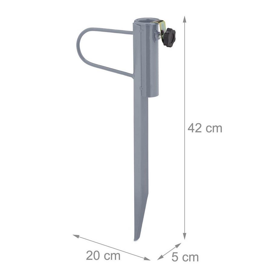 Northix Grauer Sonnenschirmspieß  
