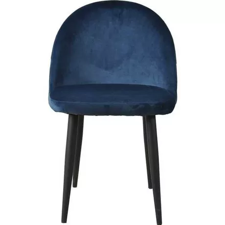 mutoni Chaise velours bleu (lot de 2)  