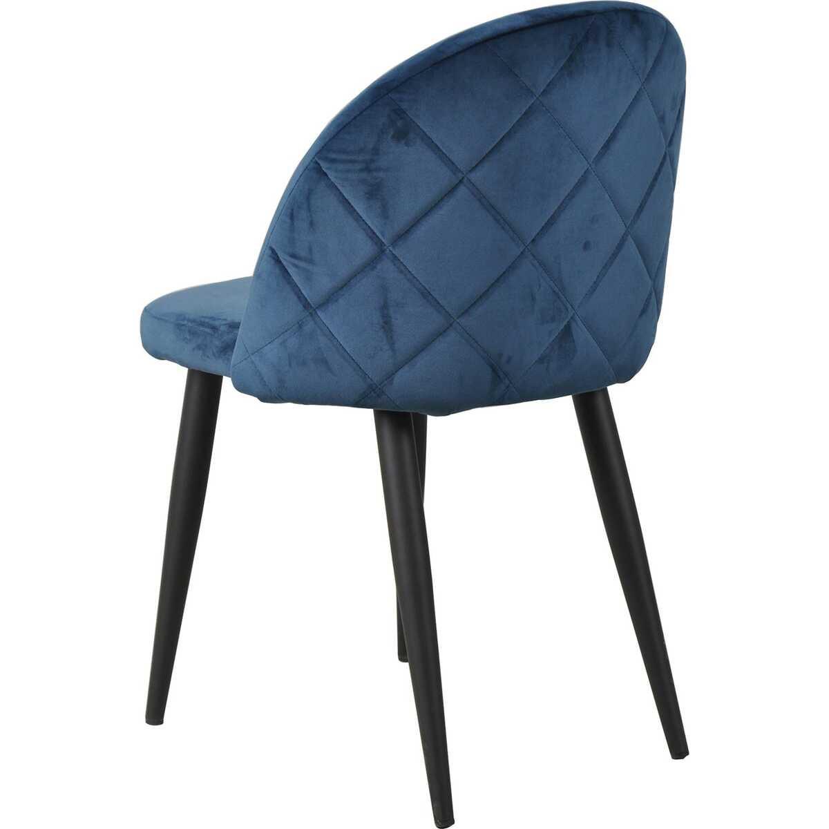 mutoni Chaise velours bleu (lot de 2)  