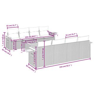 VidaXL Garten sofagarnitur poly-rattan  