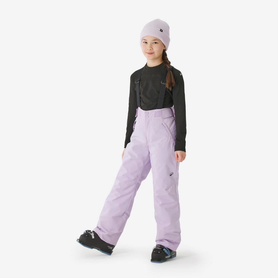 Pantalon de ski chaud et imperméable enfant 6-14 ans, 500 PNF lila