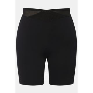 Ulla Popken  Pantaloncino modellante a vita alta con effetto incrociato e alta fascia in mesh 